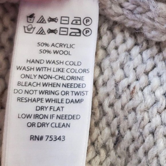 Cynthia Rowley Wool Blend Cowl Cardigan Sweater M Marled Toggle Button Pockets - Picture 6 of 6